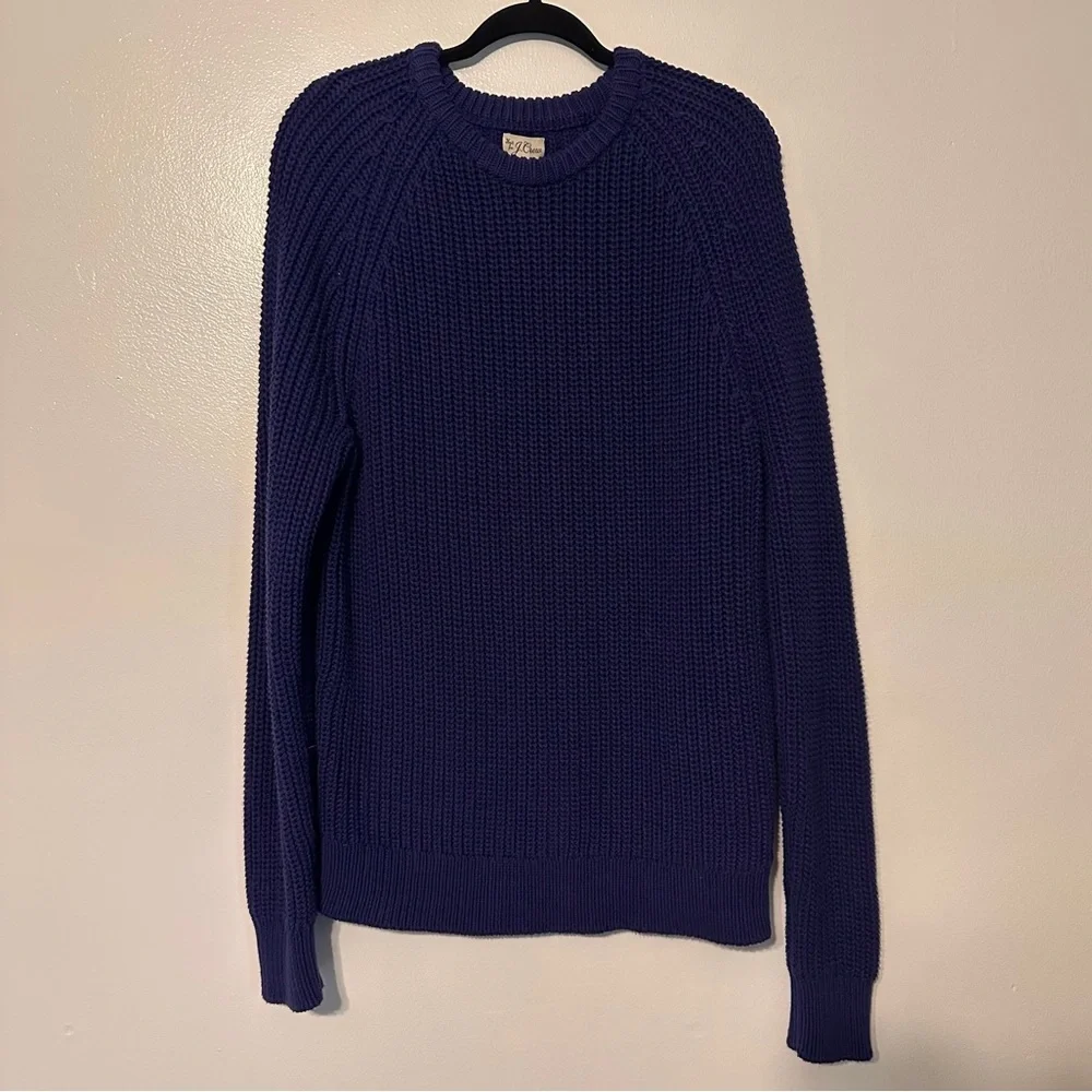 J. Crew Heritage Cotton Shaker Stitch Pullover Sweater Blue Size Men’s Large